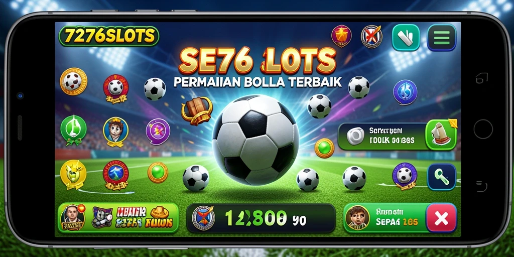 Tampilan menawan dari gameplay 7276SLOTS dengan tema sepak bola yang menggembirakan.