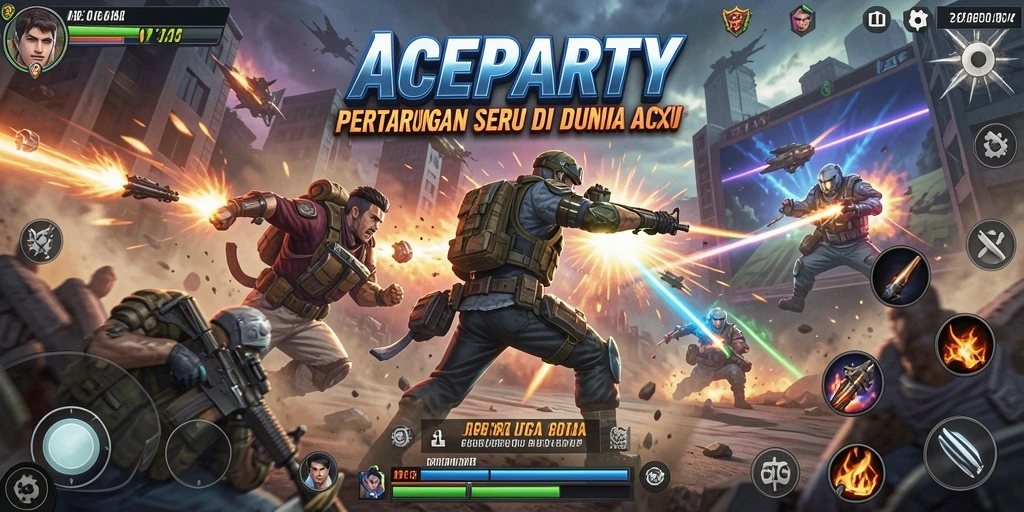 Gameplay menegangkan di ACEPARTY dengan pertarungan seru.