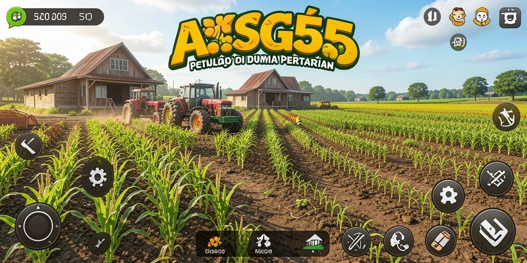 Tampilan gameplay seru bertani di ASG55 dengan grafis memukau.
