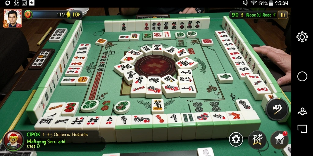 Screenshot gameplay seru dari CIPOK menampilkan kombinasi batu Mahjong yang menarik.