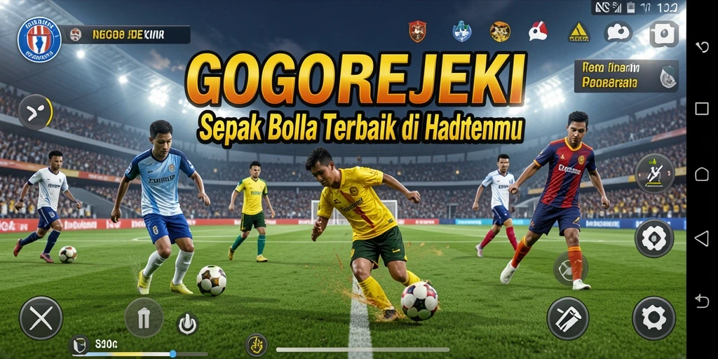 Gameplay seru di GOGOREJEKI dengan aksi sepak bola yang mendebarkan.