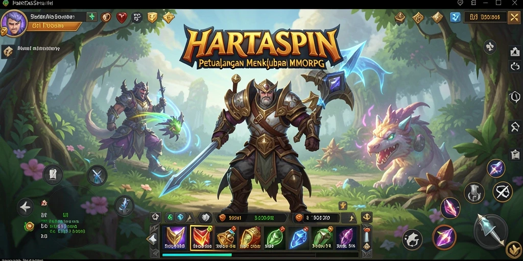Screenshot menampilkan intensitas pertarungan di dalam HARTASPIN MMORPG.
