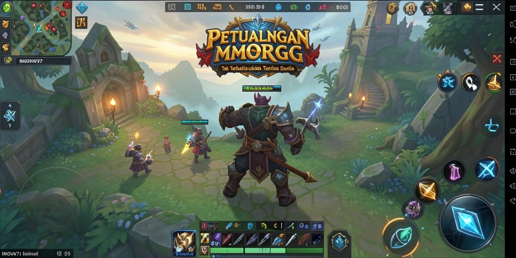 Screenshot utama INOVA77 menampilkan gameplay mendebarkan dalam petualangan MMORPG.