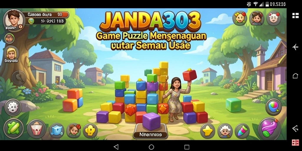 Screenshot utama JANDA303 menampilkan gameplay Puzzle yang seru dan menantang.