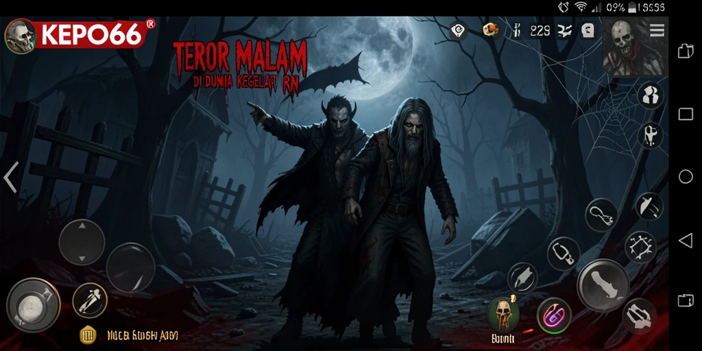 Screenshot utama KEPO66 menampilkan momen mencekam saat menjelajahi lokasi angker.