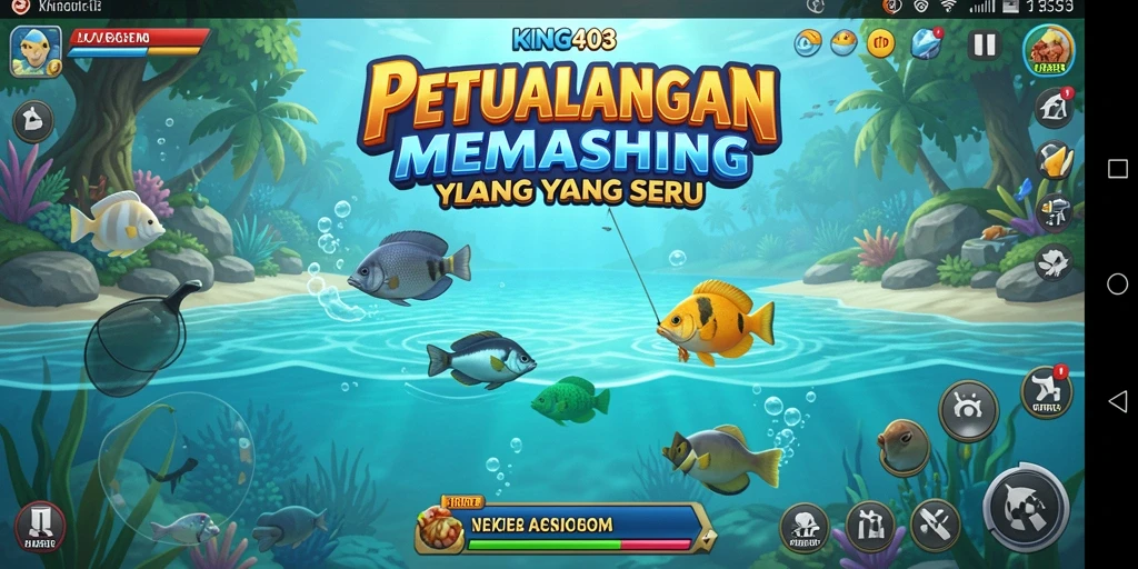 Screenshot gameplay KING403 yang memperlihatkan aksi memancing yang seru.