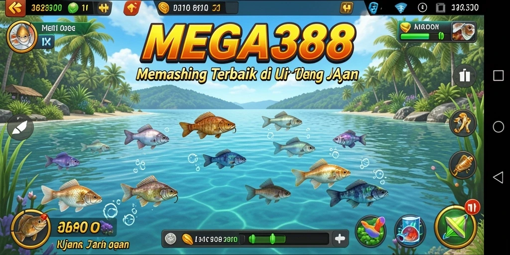 Gameplay seru MEGA388 yang menampilkan aksi memancing nyata.