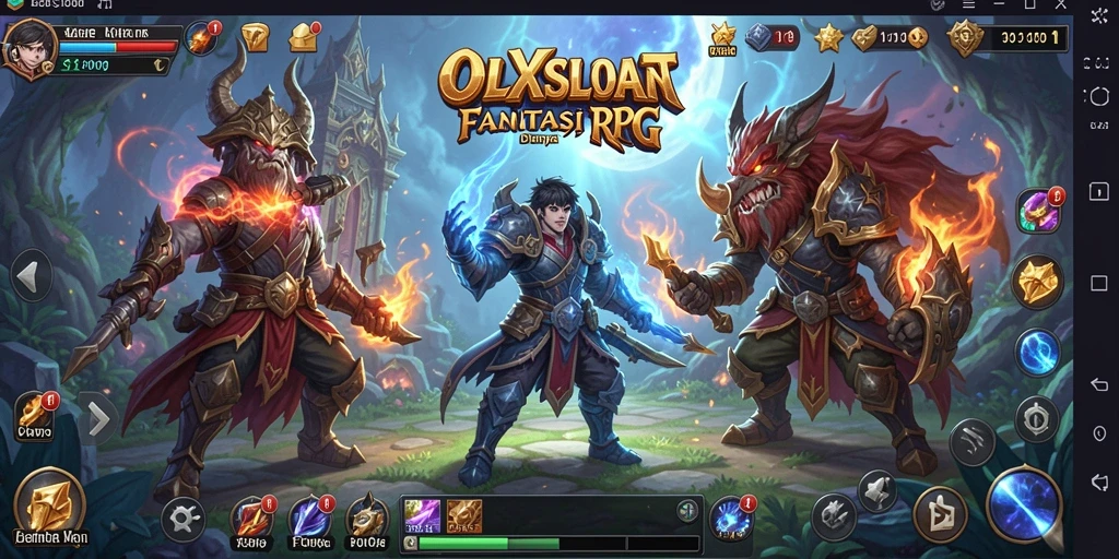 Screenshot menunjukkan aksi seru dalam gameplay RPG OLXSLOT.