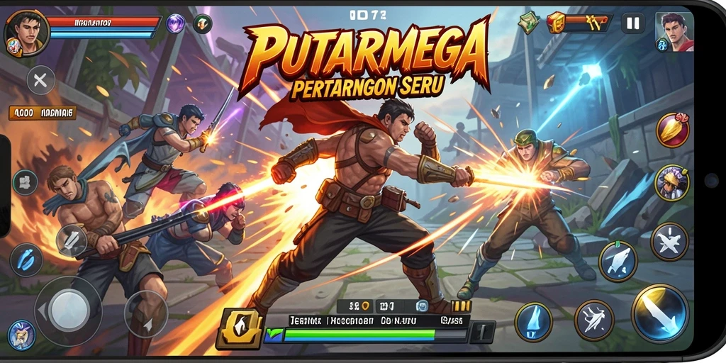 Gameplay seru dari pertarungan karakter di PUTARMEGA.