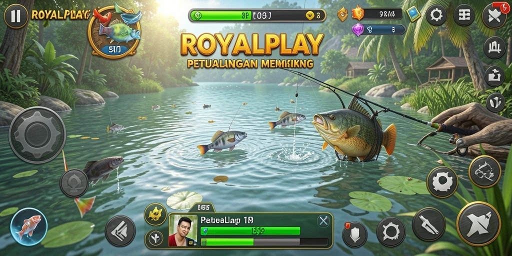 Tangkapan ikan berwarna-warni dalam gameplay yang menarik.