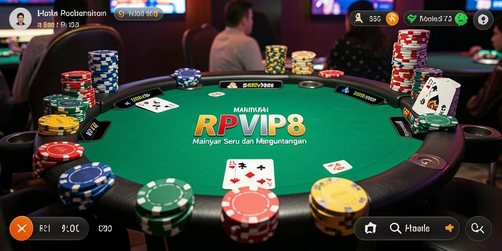 Tangkapan layar RPVIP8 menampilkan momen seru saat bermain poker online.