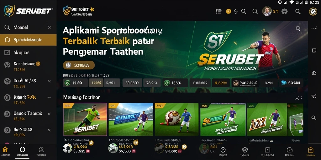 Tampilan screenshot utama SERUBET yang menampilkan fitur taruhan olahraga.