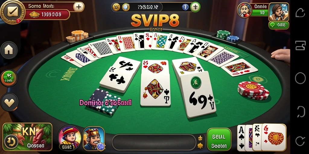 Screenshot menunjukkan gameplay seru game Domino SVIP8.